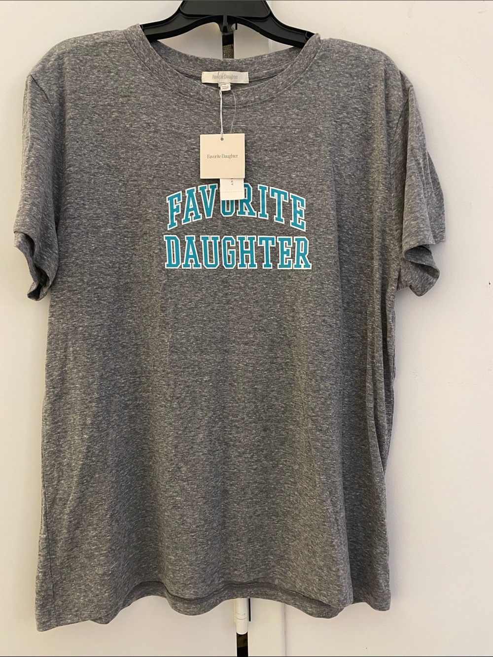 NWT Favorite Daughter Gray Tee with Turquoise Graphic XL
